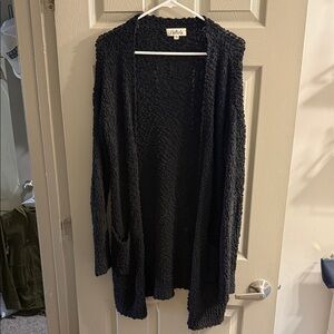 J. Jill Textured Black Cardigan Sweater